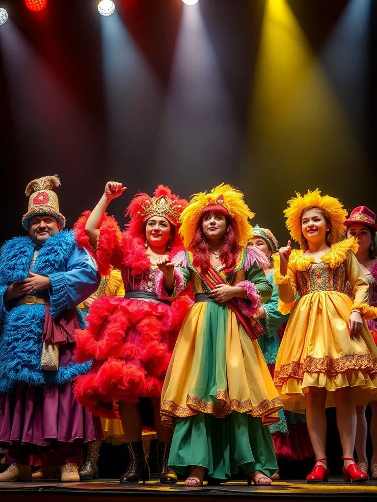 A vibrant scene from a community theatre performance, illustrating the cultural enrichment and artistic expression fostered by AKT ANGELY KULTURE THEATRE.